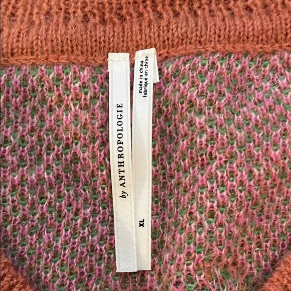 Anthropologie Pink and Orange Floral Sweater - Picture 5 of 8